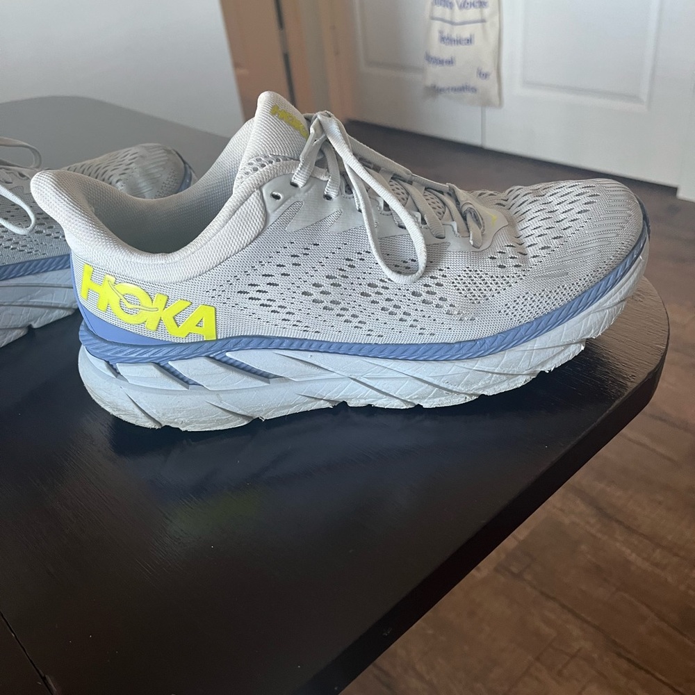 Size 9 Gray, Blue, and Green Hokas